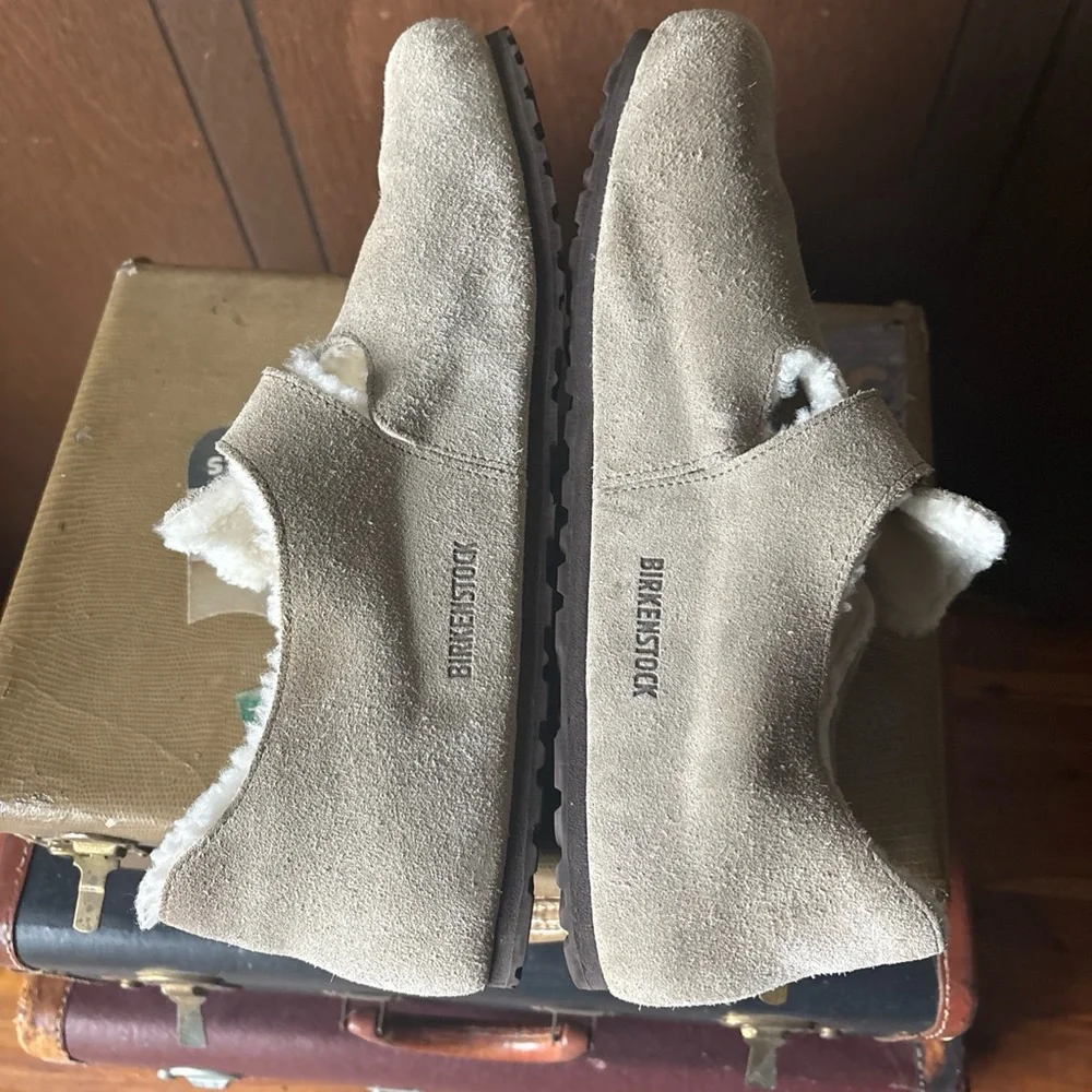 Birkenstock Suede Beige Shoes Slip On Men Size 46 EU/13 US - Picture 4 of 5